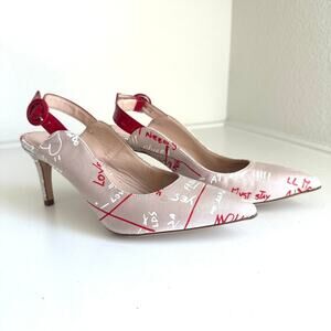 Dee Keller Slingback Heels - Graffiti Print Size 36.5